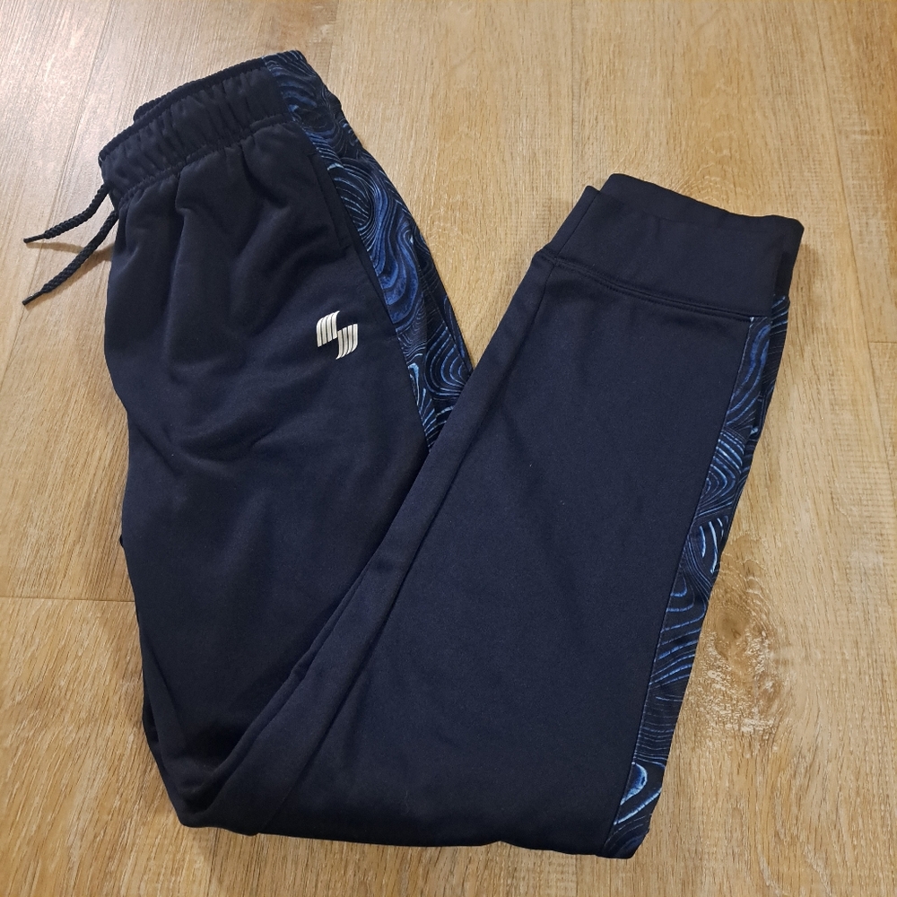 The Children's Place Sport Kids Navy Blue Joggers Blue Accents White Logo Size L